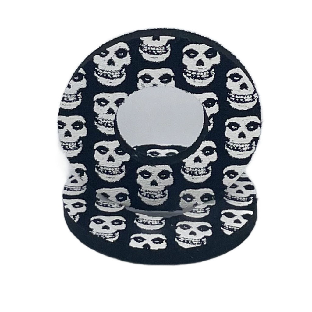 Skull biker style grip donuts black white