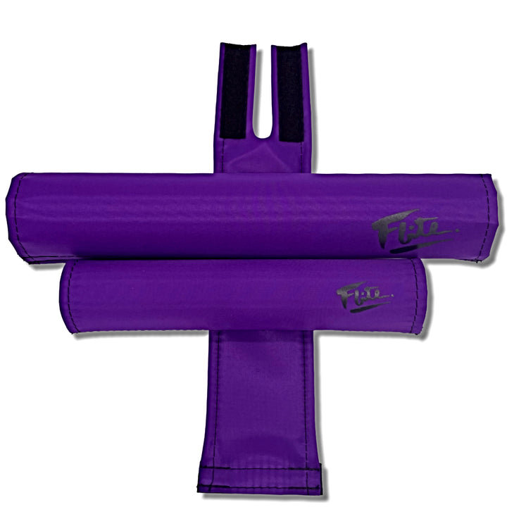 Smooth Purple Satin finish nylon 80's logo pad set 3 piece pad sets Flite old school FliteBMX BMX frame bar stem with Black logo