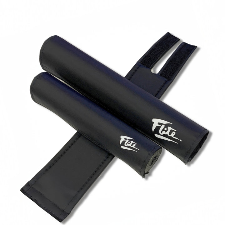Satin finish nylon 80's logo pad set 3 piece pad sets Flite BMX Frame bar stem Black with white logo