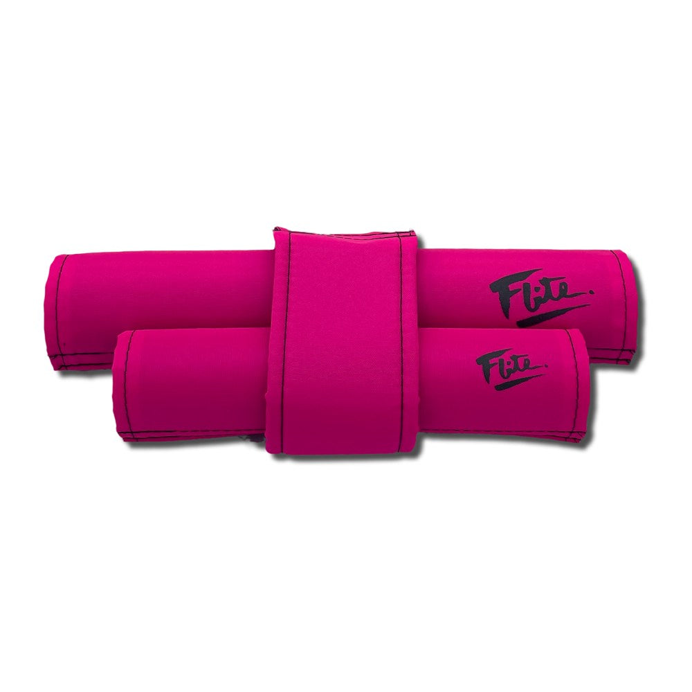 80's style textured nylon pad set hot pink