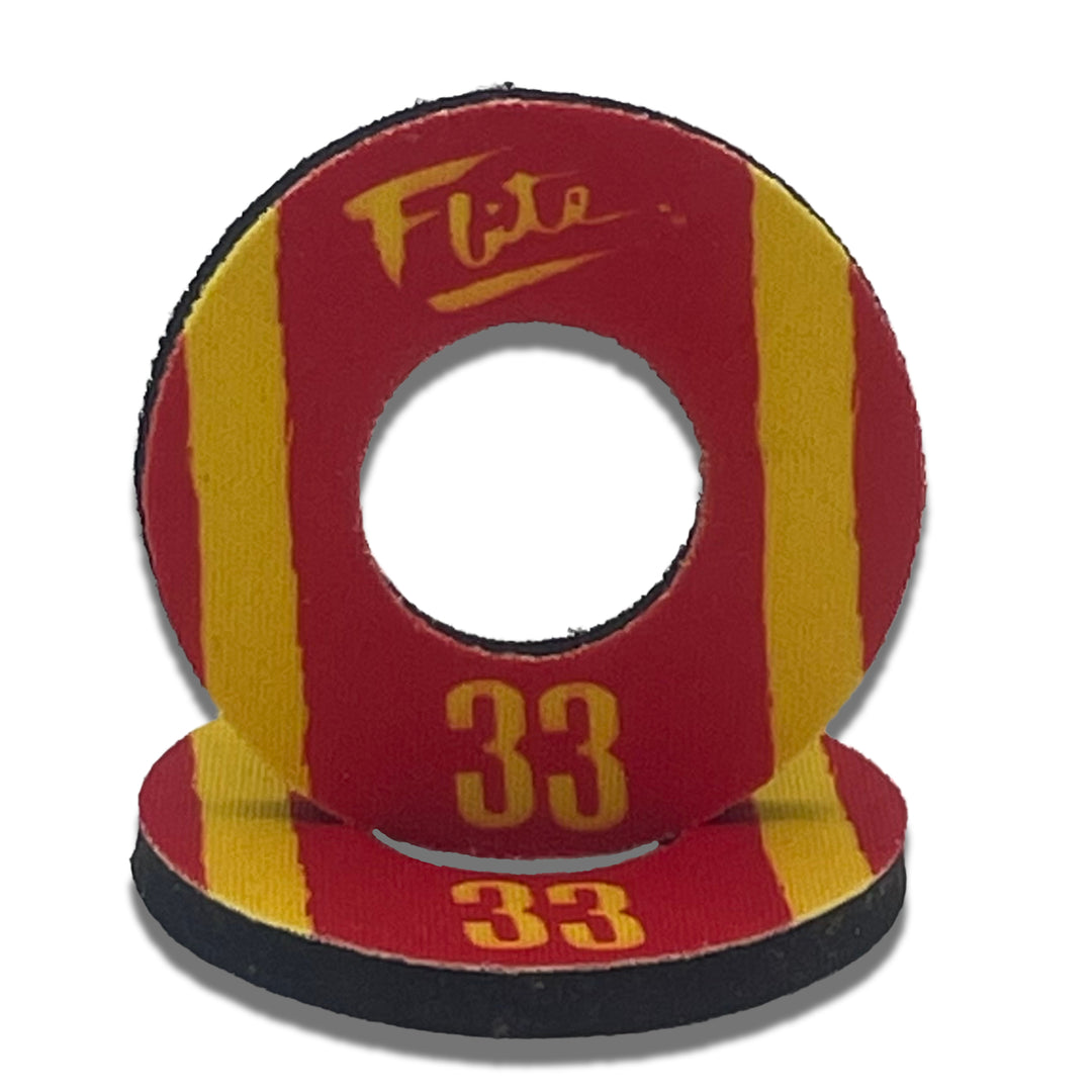 Rad Cru Jones number 33 grip donuts made by FliteBMX Flite BMX sold as a pair