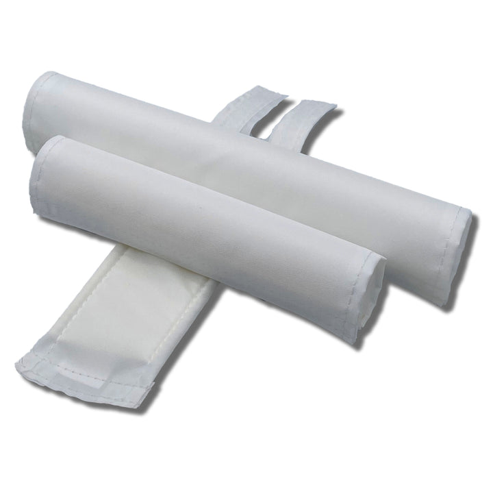 Textured Nylon Solid White 3 piece BMX set by Flite great for customization frame bar stem pads