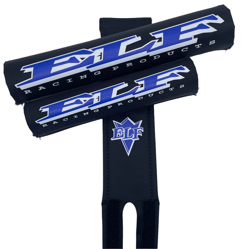 ELF BMX pad set Extra Light Frame bar stem original logo by Flite ELF was built out of Love made in the USA black blue