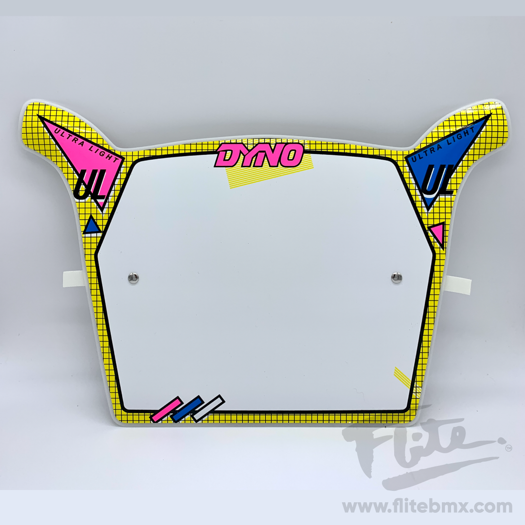 Dyno UL Numberplate BMX Yellow White, Dyno Compe. GT