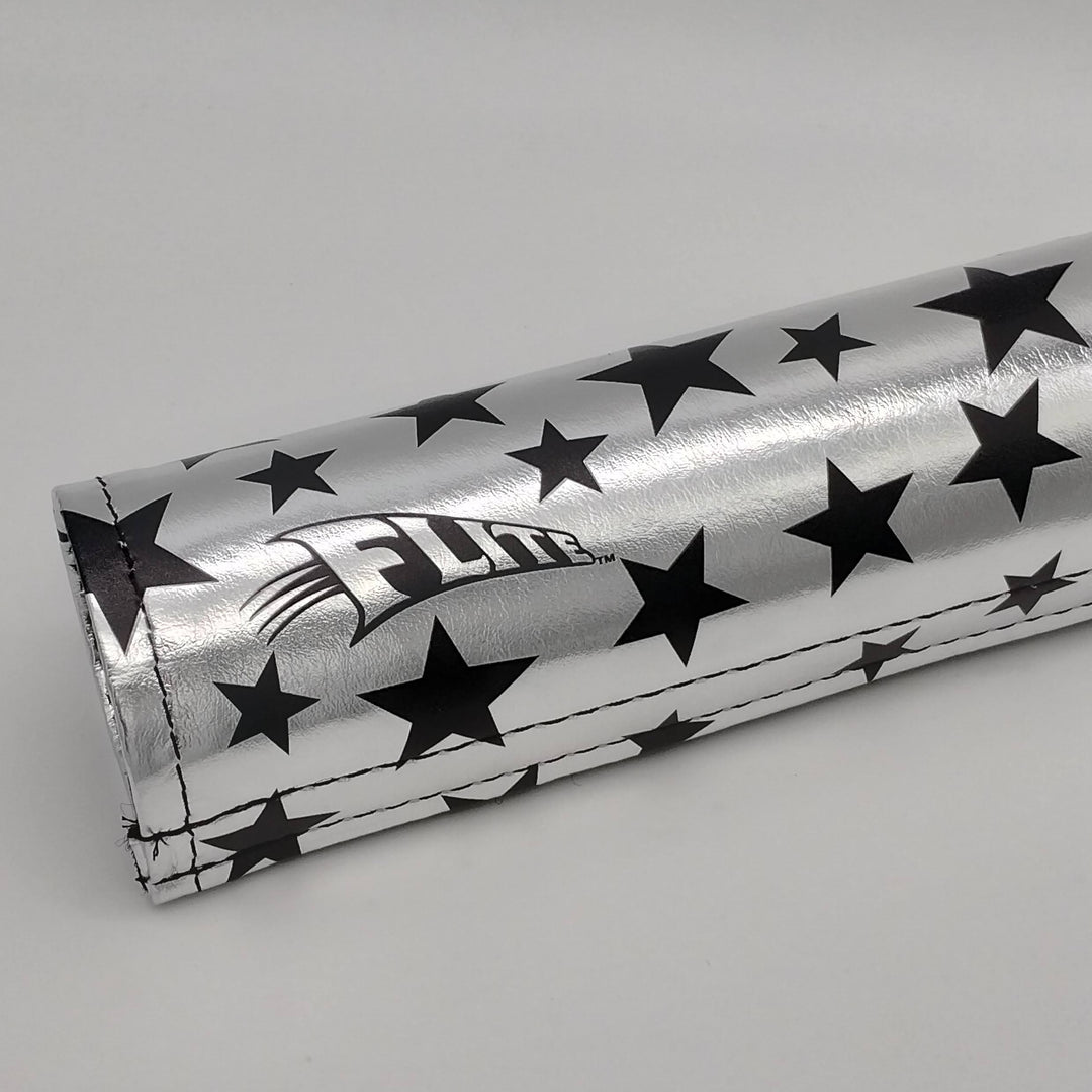 Anodized stars 3 piece Pad set padsets made by Flite chrome fabric printed star in black updated design frame bar stem 