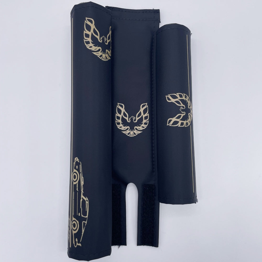 Bandit BMX padset pad set by Flite made in the USA smooth nylon gold black frame bar stem