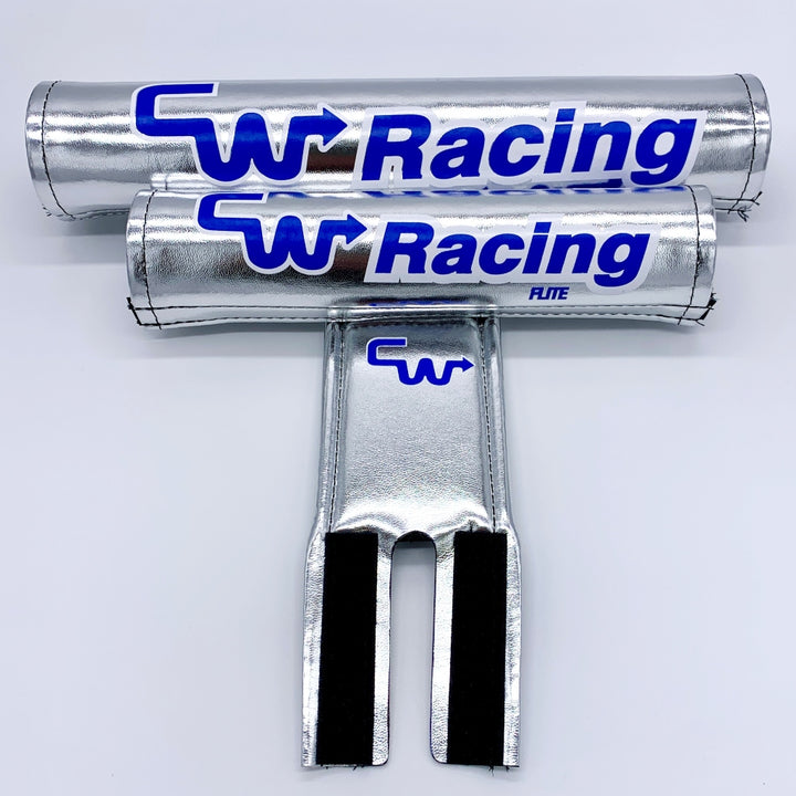 CW Racing BMX padsets by Flite pad set frame bar stem original artwork chrome blue