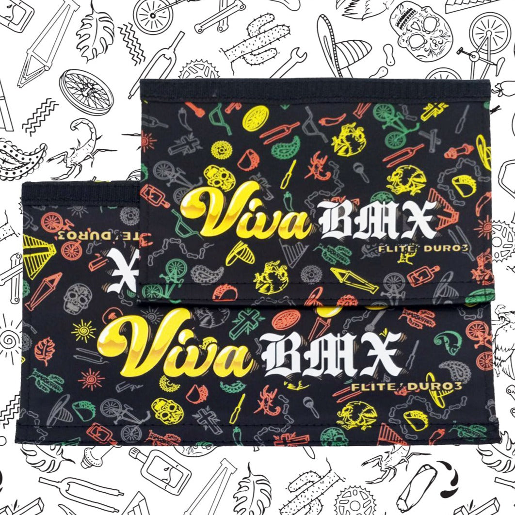 Viva BMX frame pad and stem pad with background.