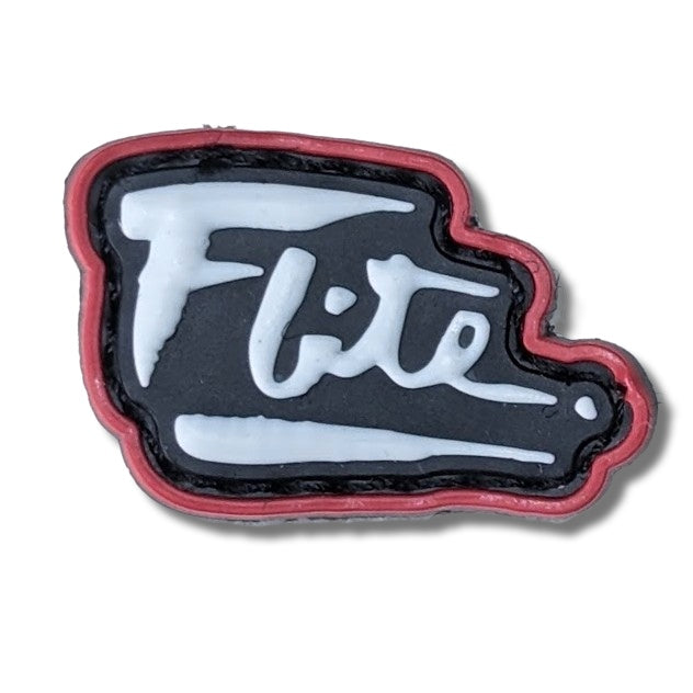 Flite PVC patch black red white, EDC, hook loop