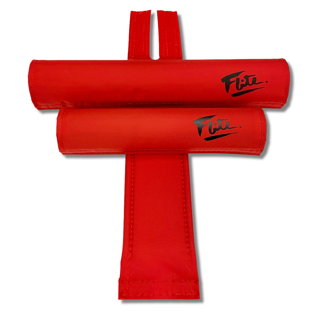 bmx bicycle pads 80's Flite Logo BMX Pad Sets Red / 1.5" top tube diameter