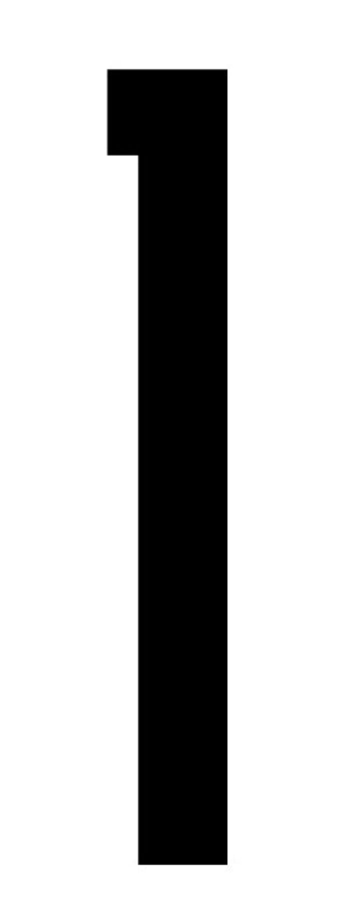 Number decal black vinyl number one