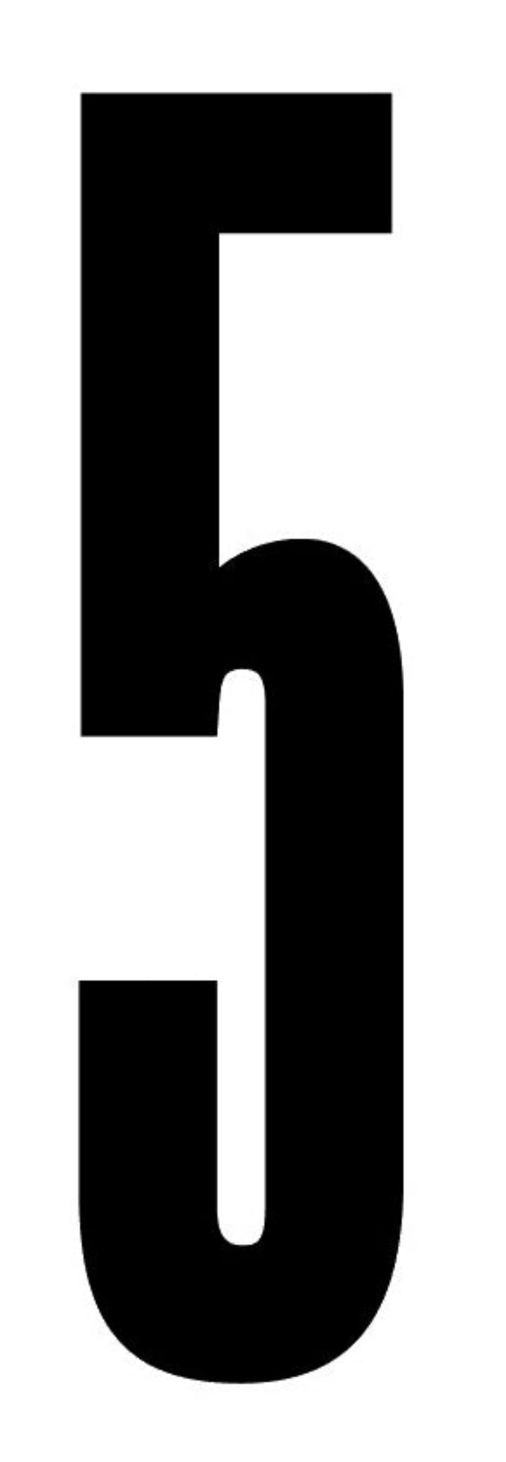 Number decal black vinyl number five