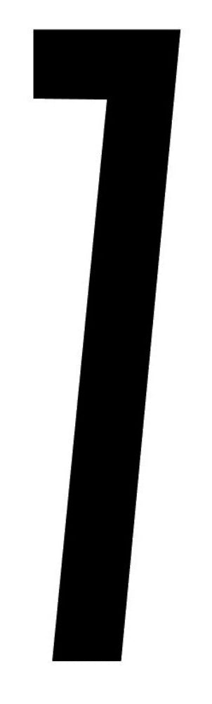 Number decal black vinyl number seven