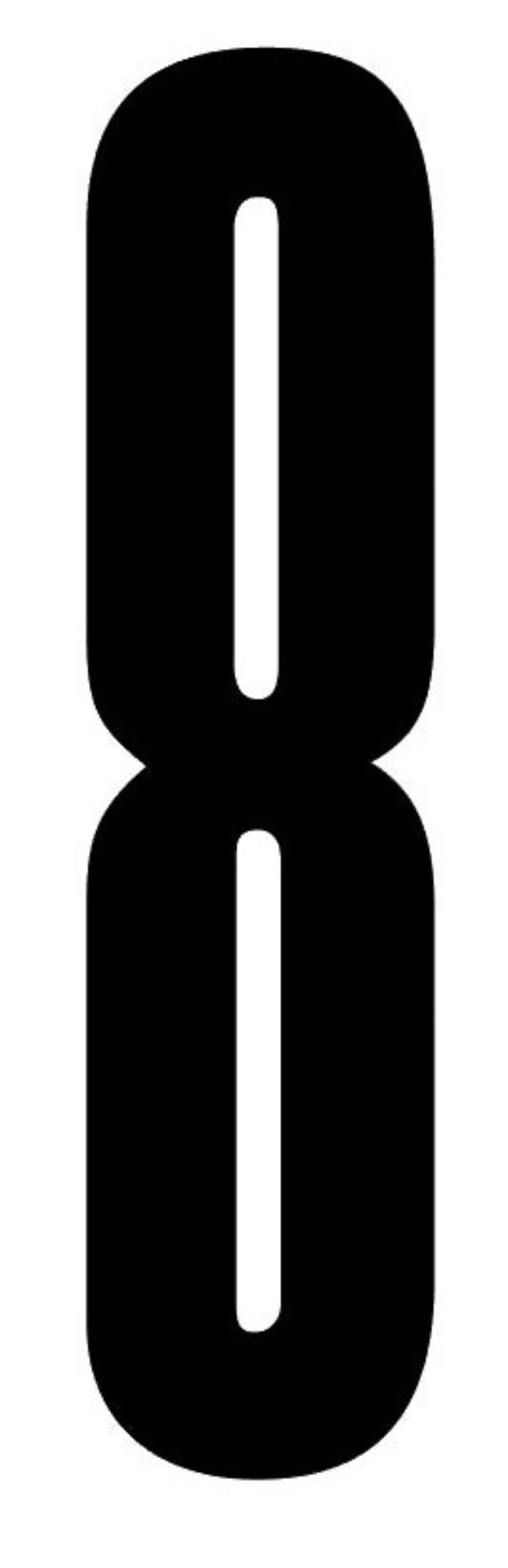 Number decal black vinyl number eight