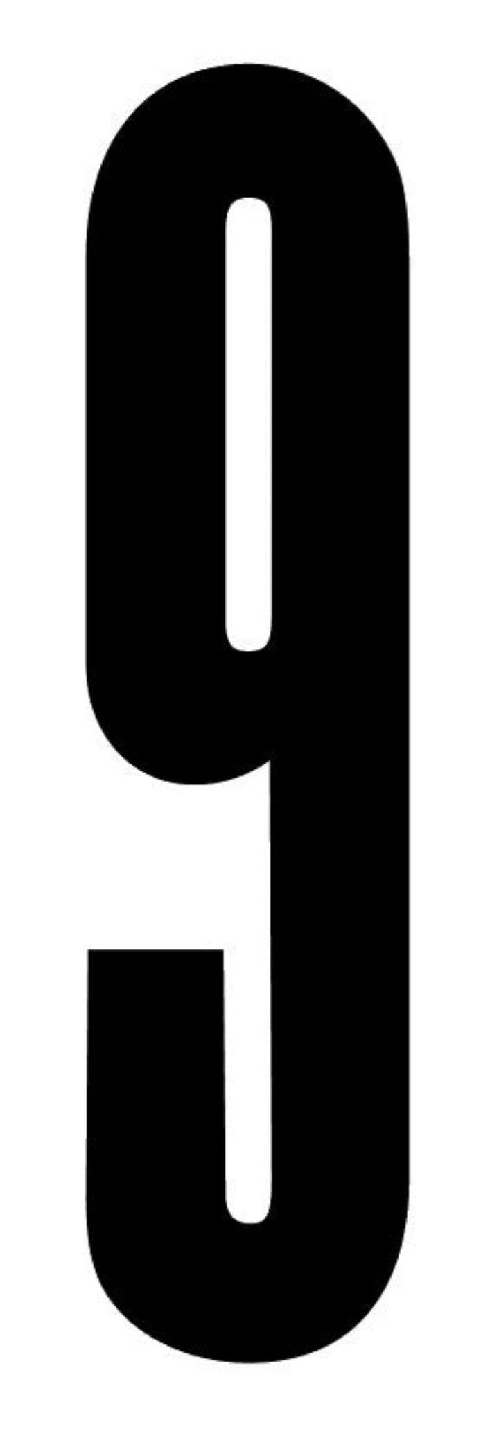 Number decal black vinyl number nine