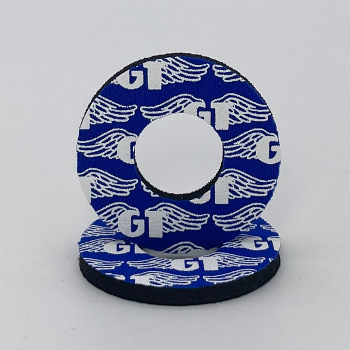 Grip Donuts GT Wings for BMX  MX by Flite Officially Licensed made in the USA Gary Turner sold in a pair screen printed on neoprene Royal Blue and White