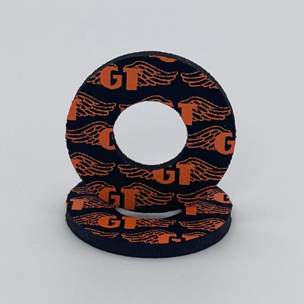 Grip Donuts GT Wings for BMX  MX by Flite Officially Licensed made in the USA Gary Turner sold in a pair screen printed on neoprene Black and Orange