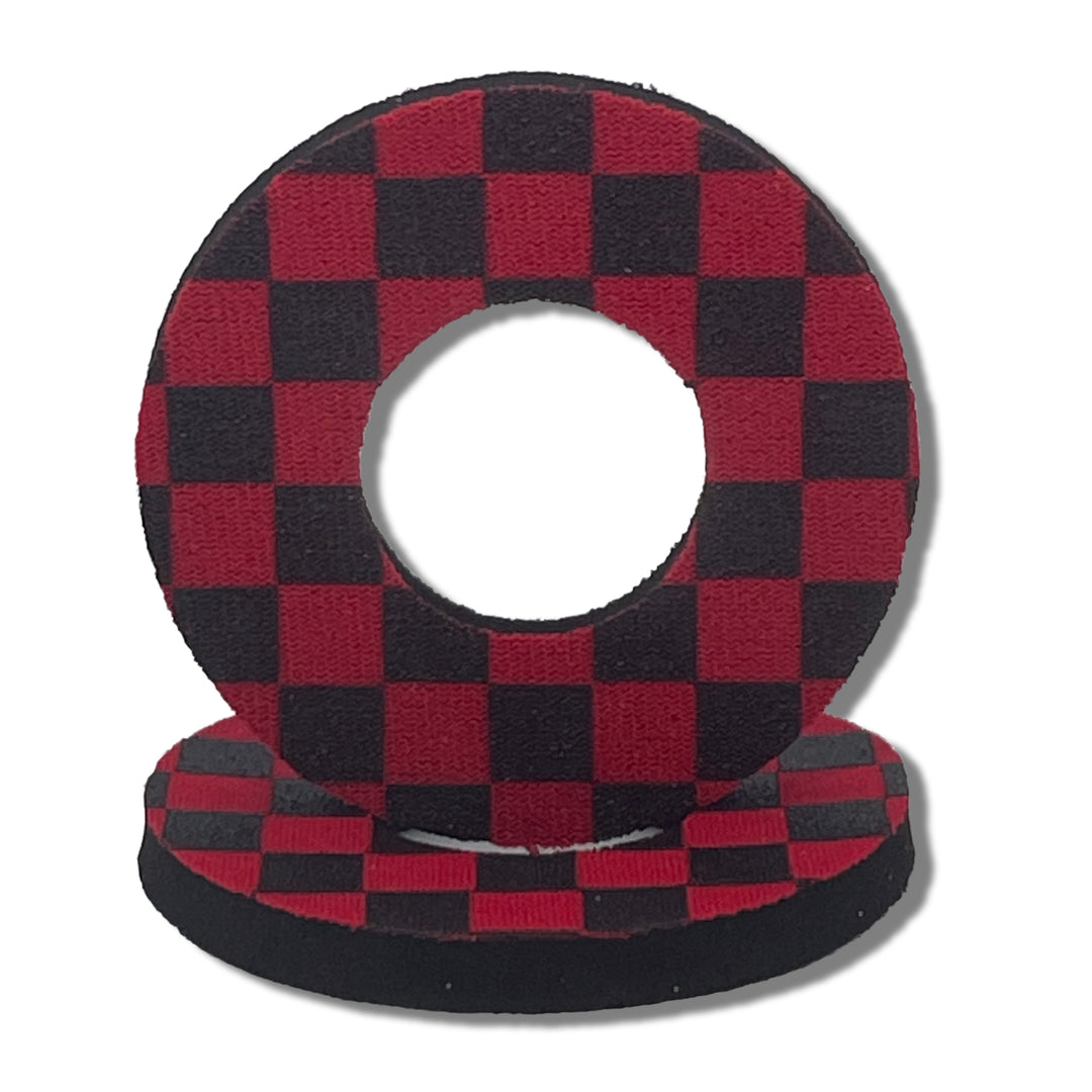Checker Grip Donuts for MX BMX by Flite made in the USA neoprene sold as a pair black and red