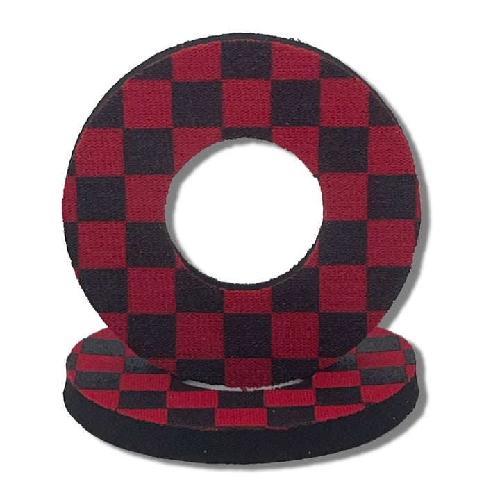 Checker Grip Donuts for MX BMX by Flite made in the USA neoprene sold as a pair black and red