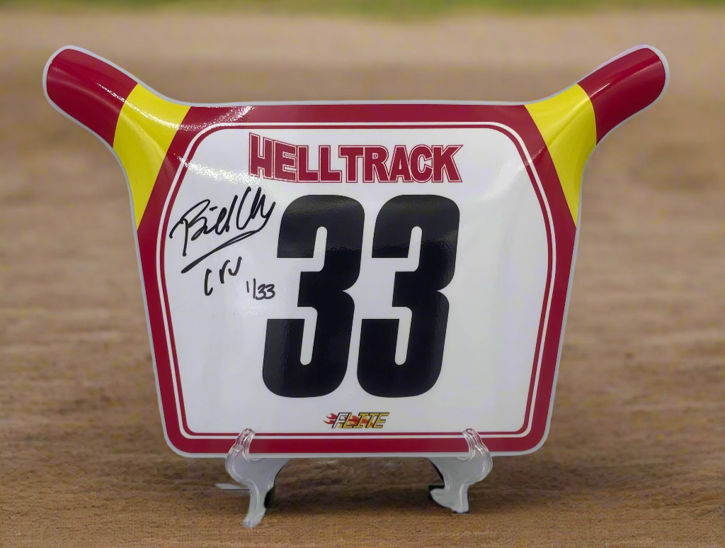 HellTrack Number plate Bill Allen made in the USA by Flite BMX signed and numbered
