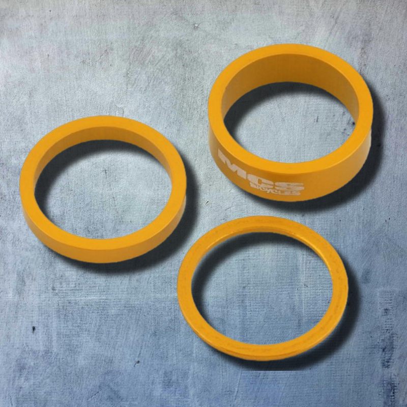 MCS bmx bicycle head spacer gold kit