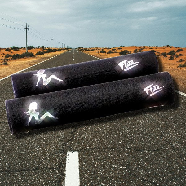 Wide BMX cruiser bar pad and BMX frame frame pad on highway with sparkle added