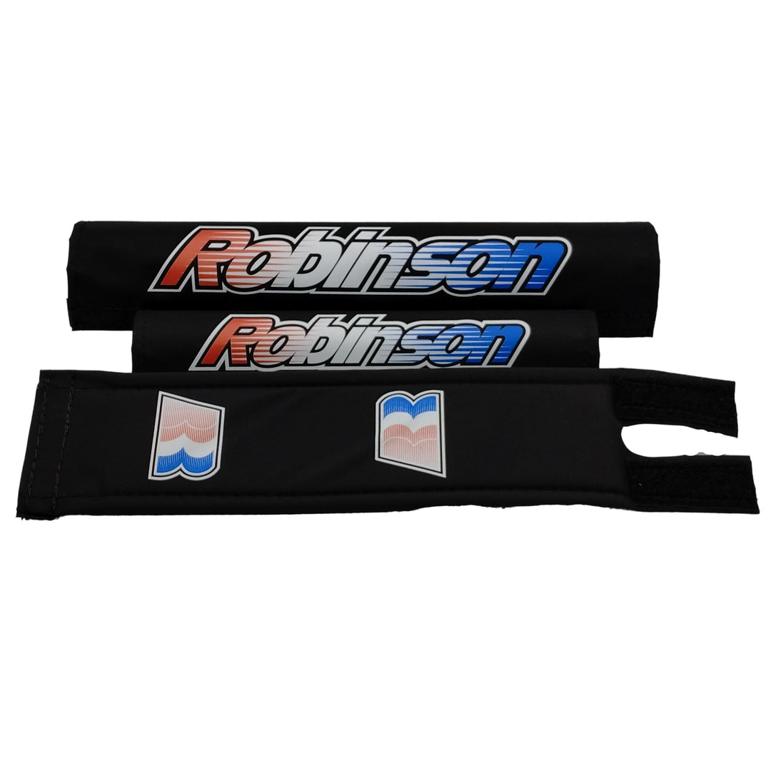 Robinson 3 piece BMX padset smooth black nylon screen print made by Flite