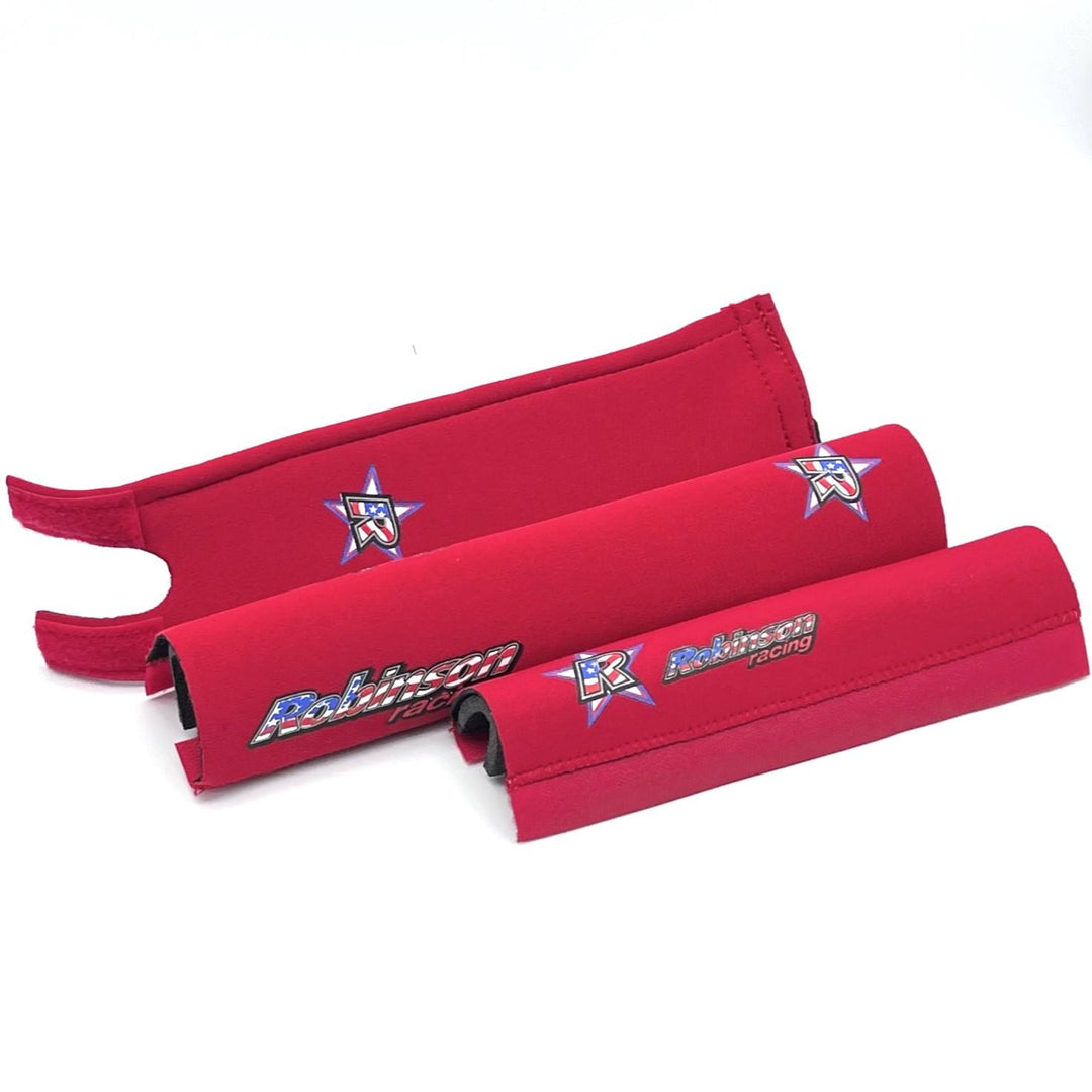 Red Robinson pad set with flag graphic through writing.