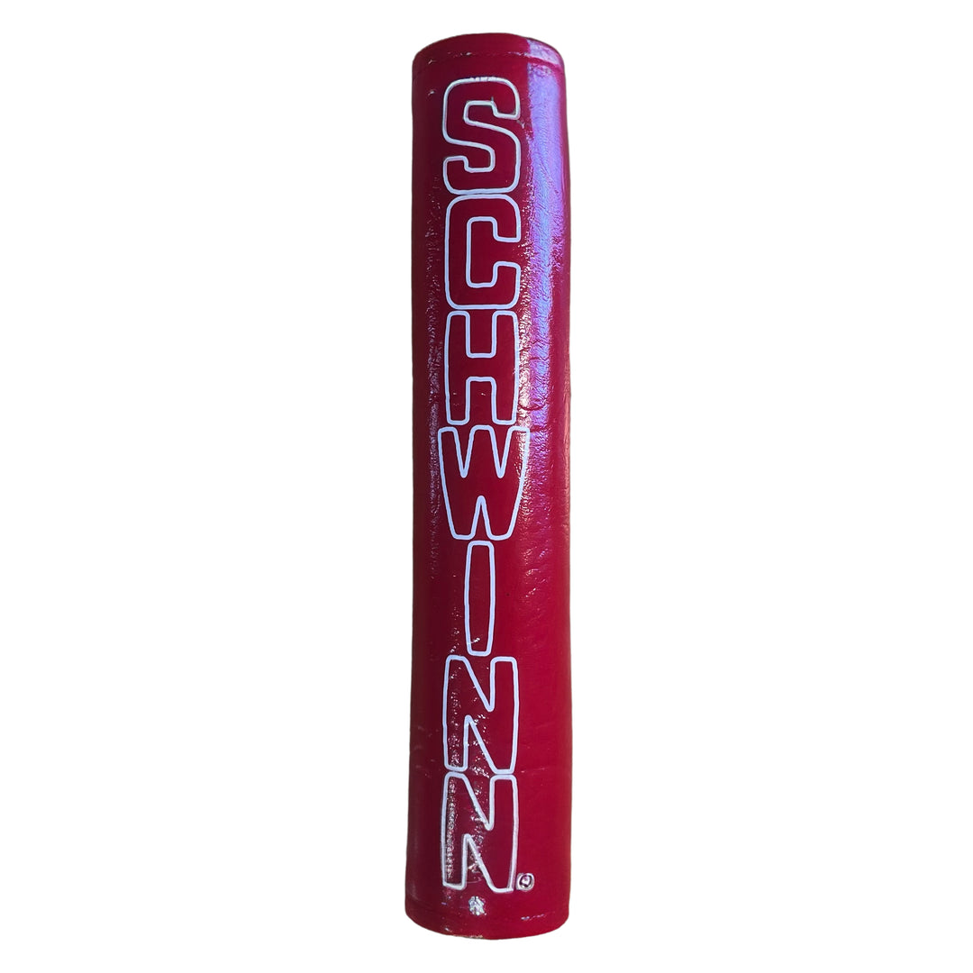 Schwinn Frame pad original size vinyl snap pad made by Flite BMX red with white logo 