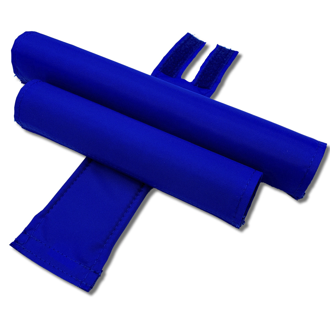 Textured Nylon Solid color blue 3 piece BMX pad set frame bar stem pads available in multiple frame sizing