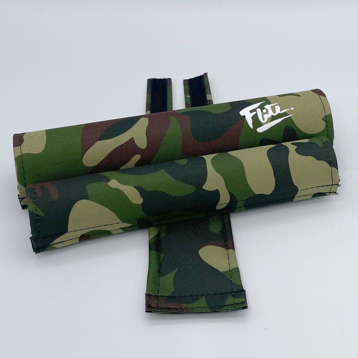 80's Logo Woodland Camouflage BMX Pad set by Flite - Extra Wide Bar Pad (for cruiser style handlebars)