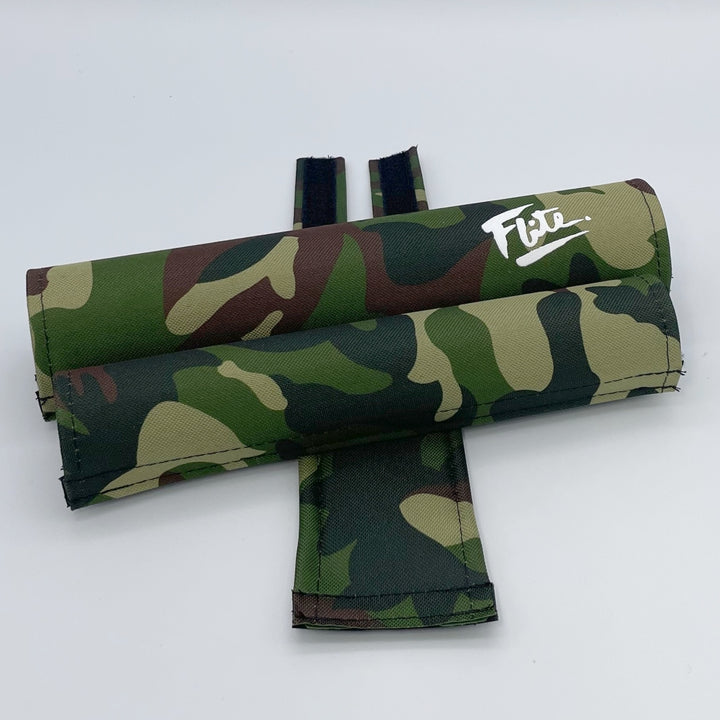 80's Logo Woodland Camouflage  Extra Wide Bar BMX Pad Set by Flite