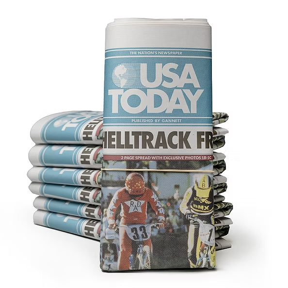 Helltrack Newspaper print front side printed only inside blank full story