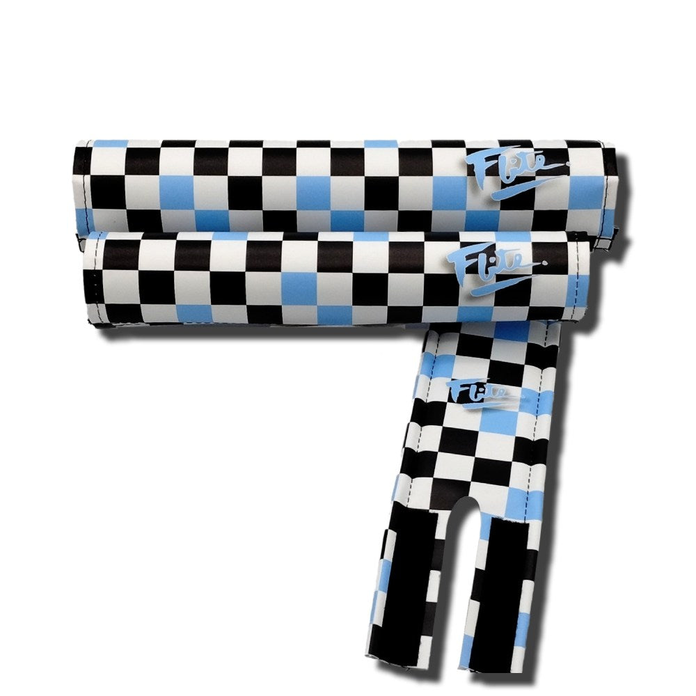 light blue black white vans checker bmx padset