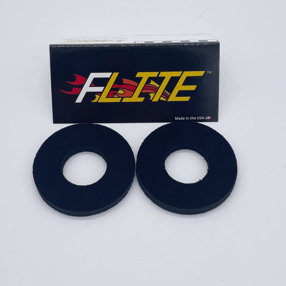 Solid Color Grip donuts for MX BMX sold in a pair made of neoprene by Flite made in the USA black