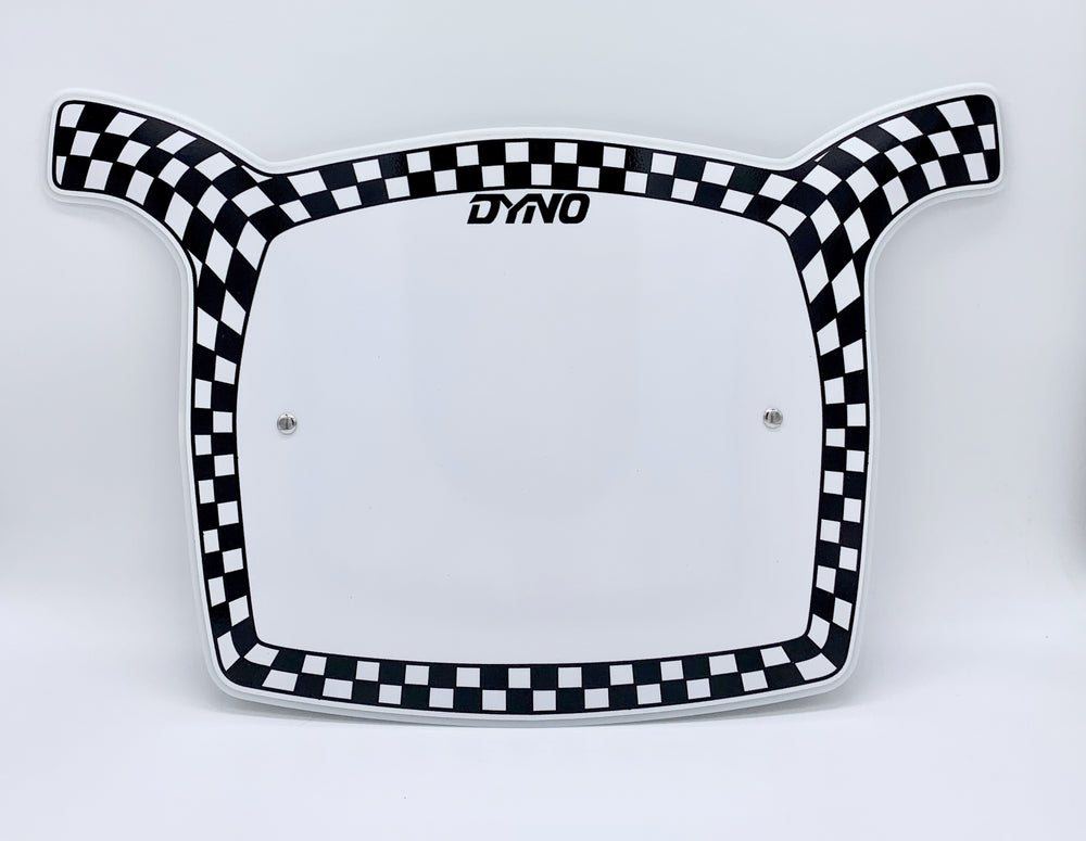 Dyno D-1 Stadium Checker Number Plates Velcro mounts Black checker reproduction of original GT licensed