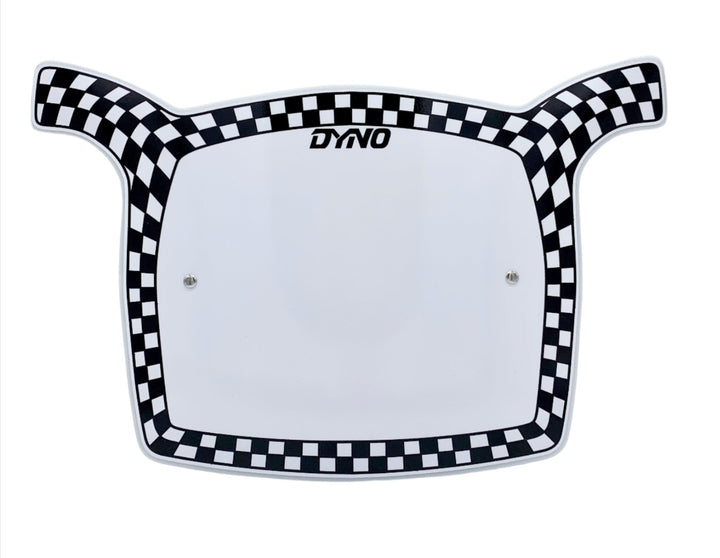 Dyno D-1 Stadium Checker Number Plates Velcro mounts Black checker reproduction of original GT licensed