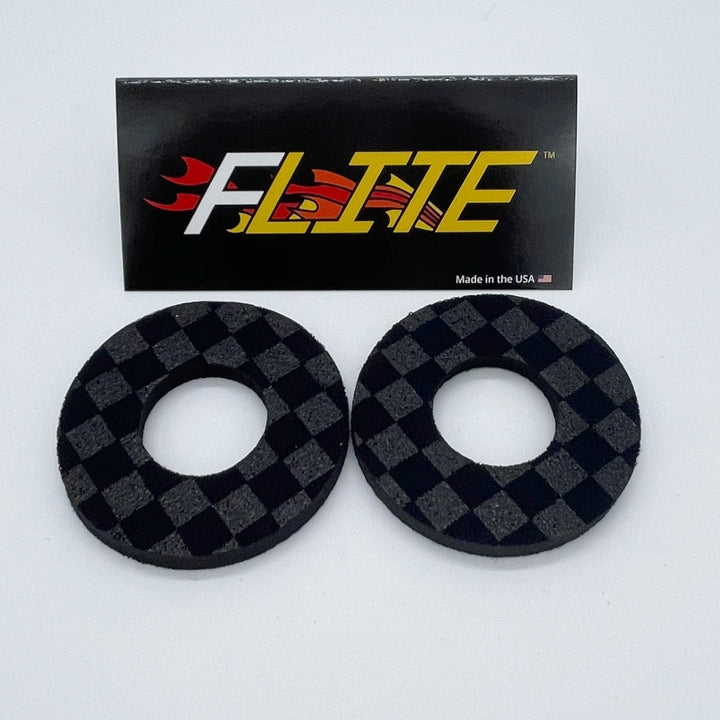 Checker Grip Donuts for MX BMX by Flite made in the USA neoprene sold as a pair black 