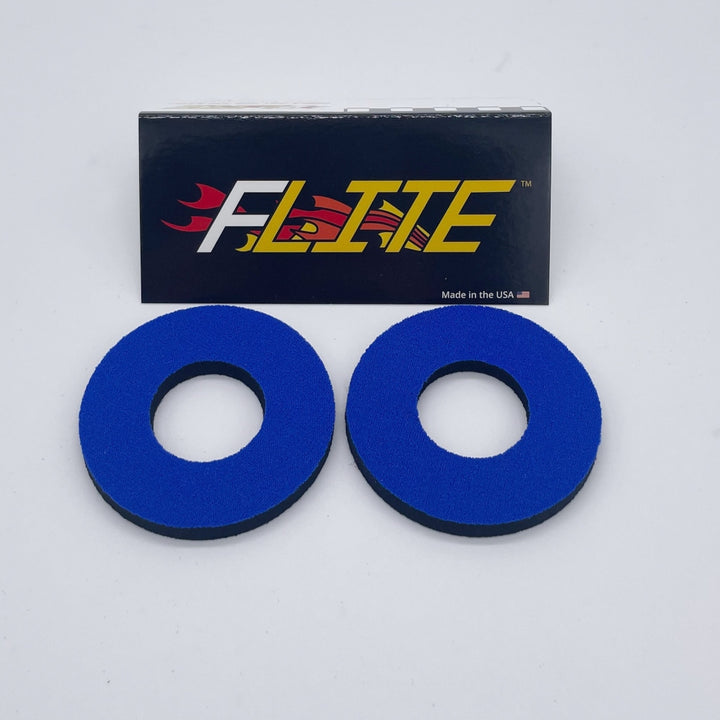 Solid Color Grip donuts for MX BMX sold in a pair made of neoprene by Flite made in the USA royal blue