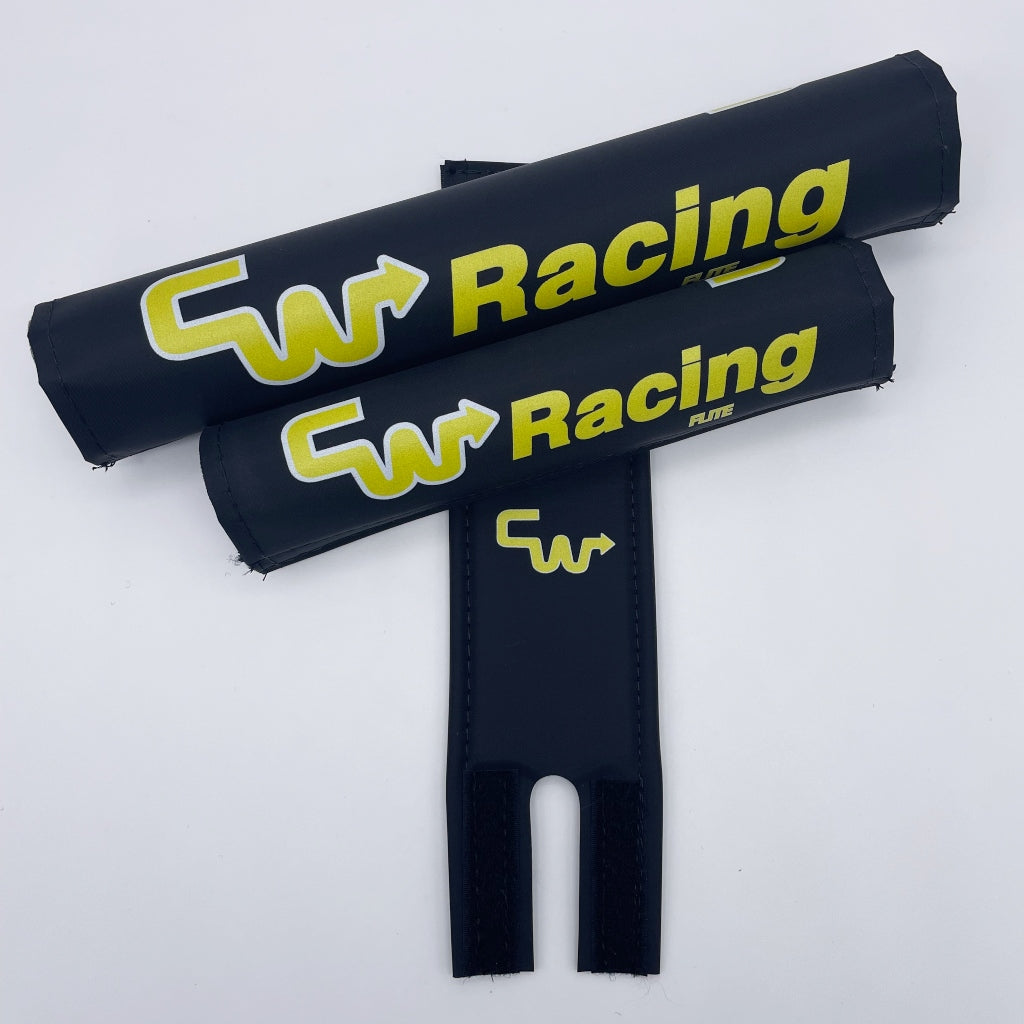 CW Racing BMX padsets by Flite pad set frame bar stem original artwork black yellow