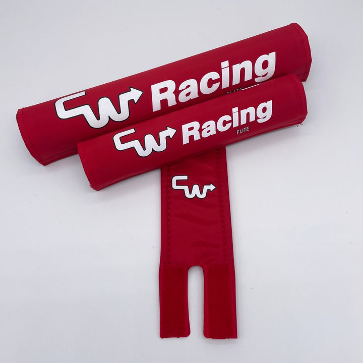 CW Racing BMX padsets by Flite pad set frame bar stem original artwork red white
