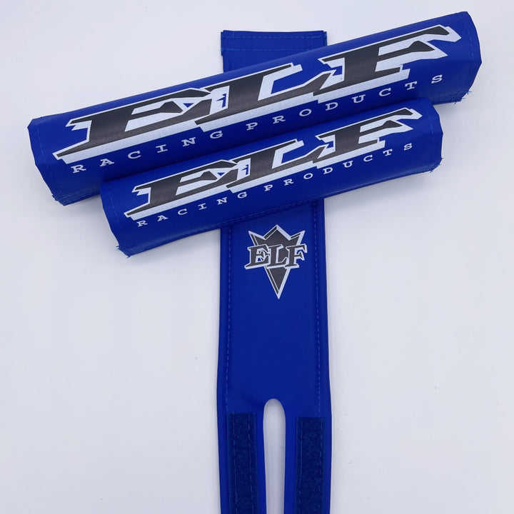 ELF BMX pad set Extra Light Frame bar stem original logo by Flite ELF was built out of Love made in the USA blue black