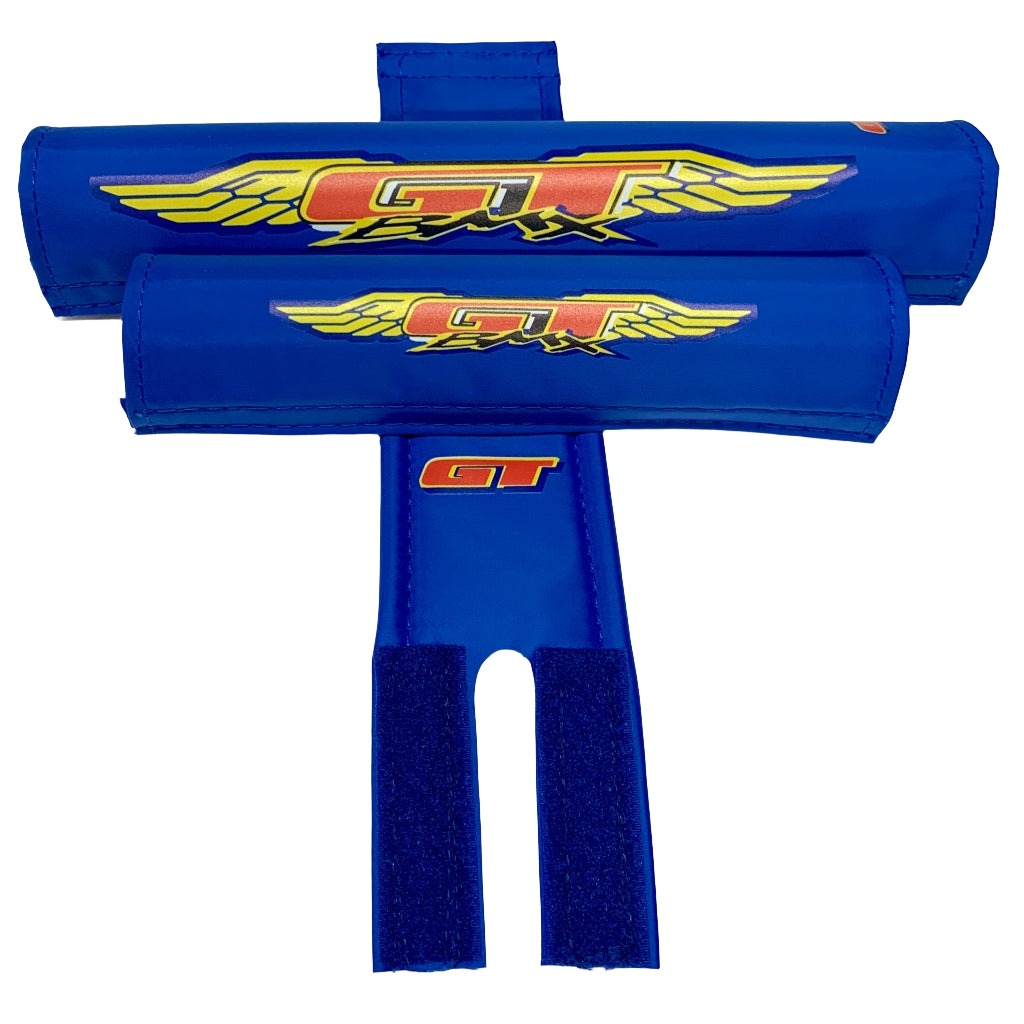 GT Mach One BMX Pad Set by Flite licensed product original artwork 3 piece set frame bar stem pads blue