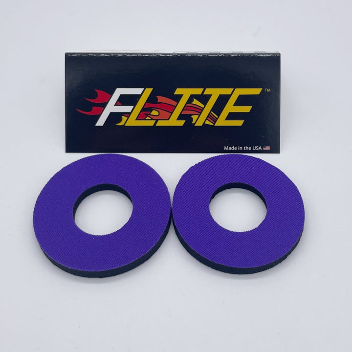 Solid Color Grip donuts for MX BMX sold in a pair made of neoprene by Flite made in the USA purple