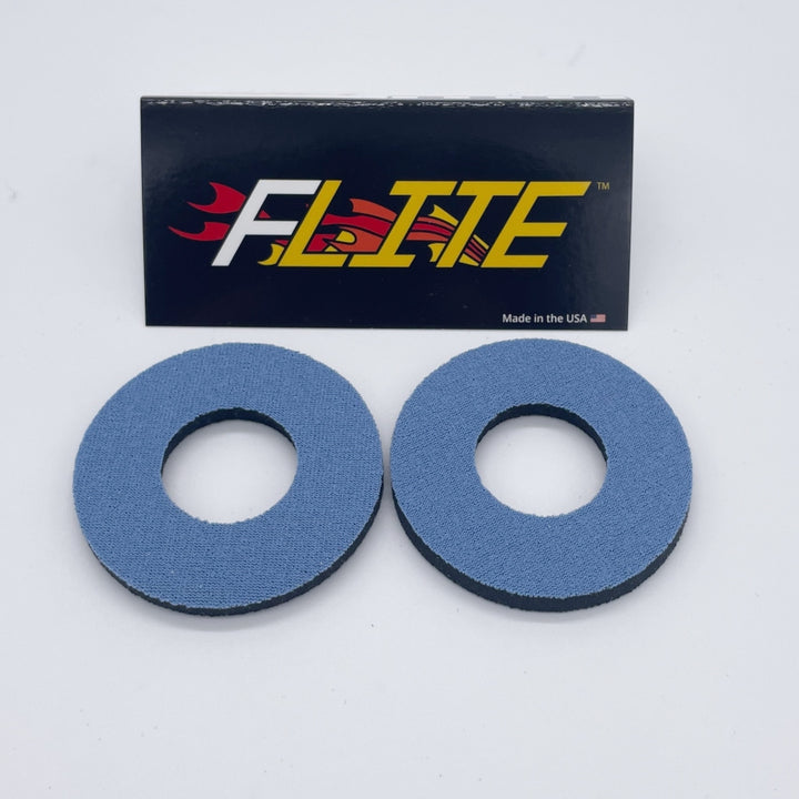 Solid Color Grip donuts for MX BMX sold in a pair made of neoprene by Flite made in the USA steel blue