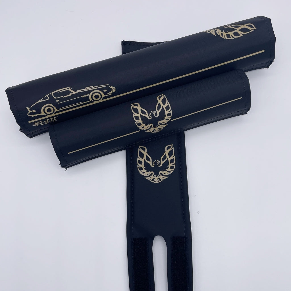 Bandit BMX padset pad set by Flite made in the USA smooth nylon gold black frame bar stem