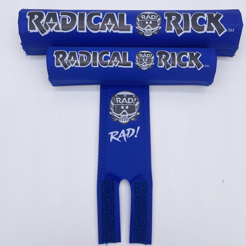Radical Rick BMX Pad set by Flite 3 pieces set Frame bar stem Blue and black