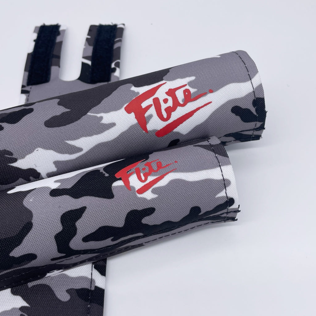 Red Alert Urban Camo BMX Pad set by Flite 3 piece set frame bar stem pad with screen printed logo textured